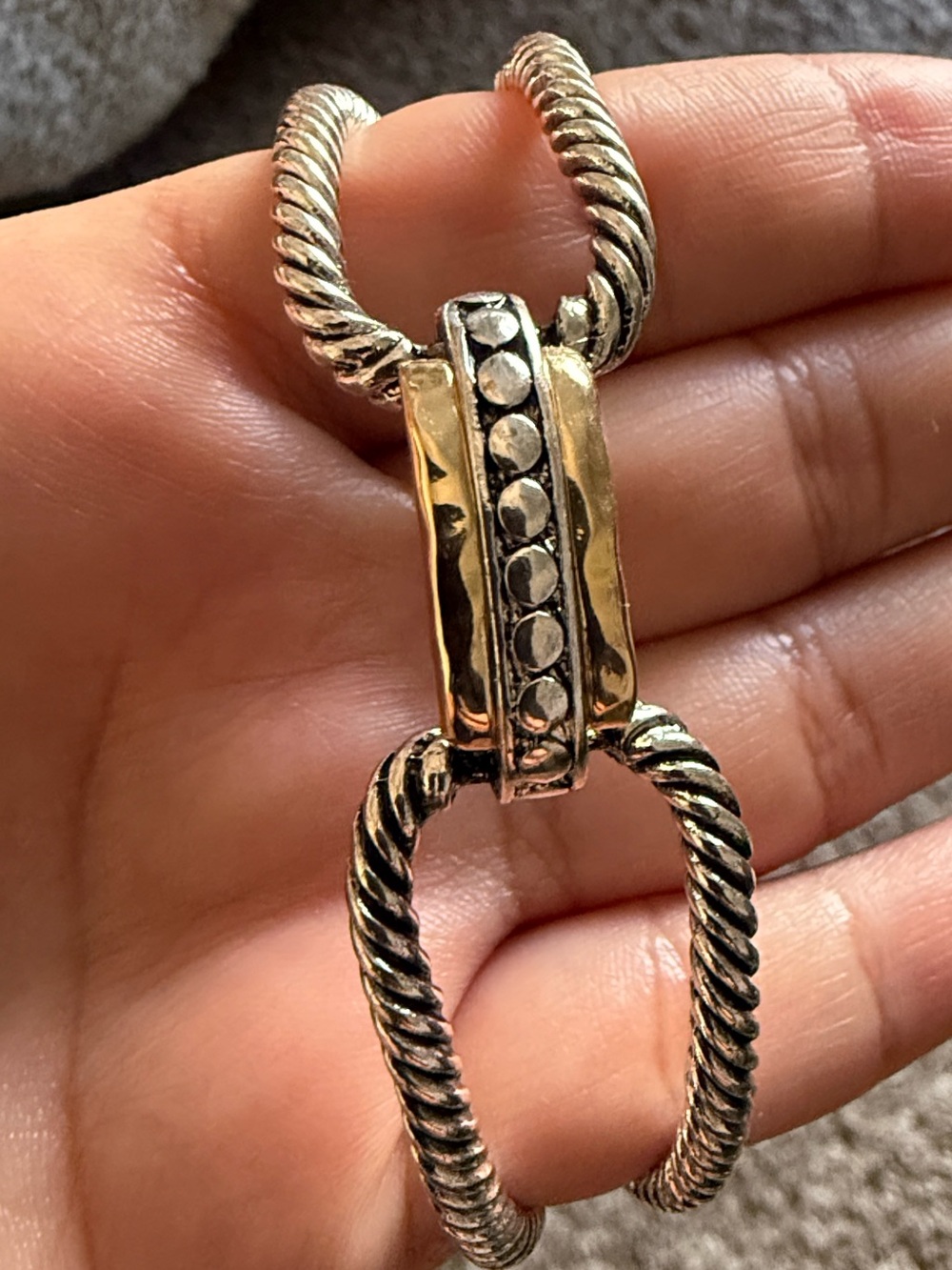 Two-Tone Rope-Link Statement Bracelet in Silver and Gold